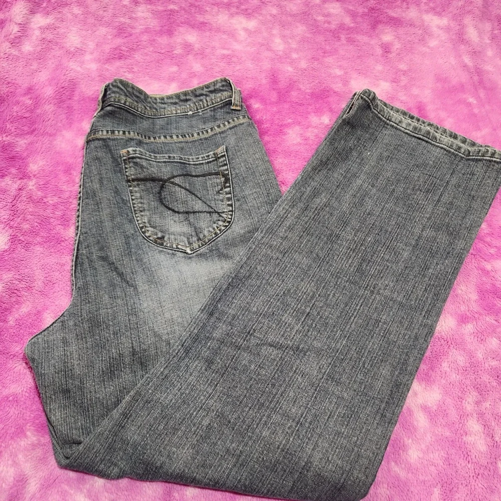 Chico's Platinum Jeans Women's Size 3 High Rise Bootcut‎ Blue Denim Stretch